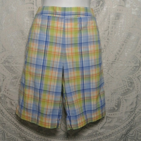 Lizgolf Audra Plaid Stripes Shorts 6 